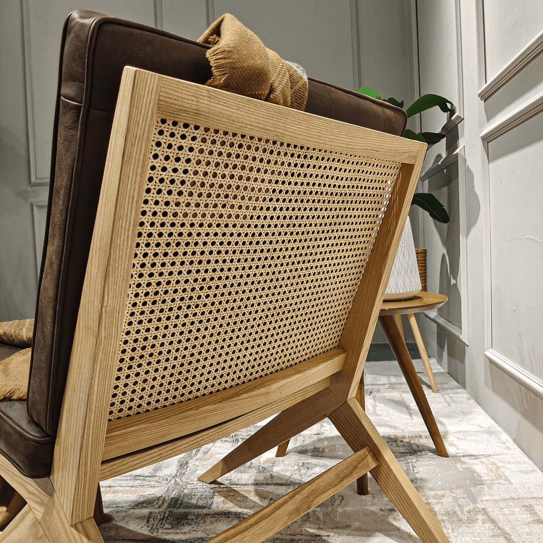 NOAH Rattan Lounge Chair White Ash