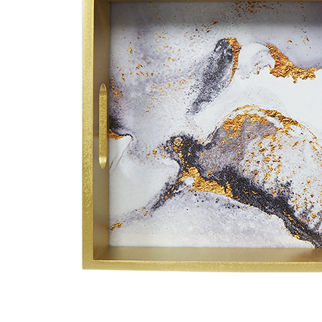 Gold Frame Marble Tray