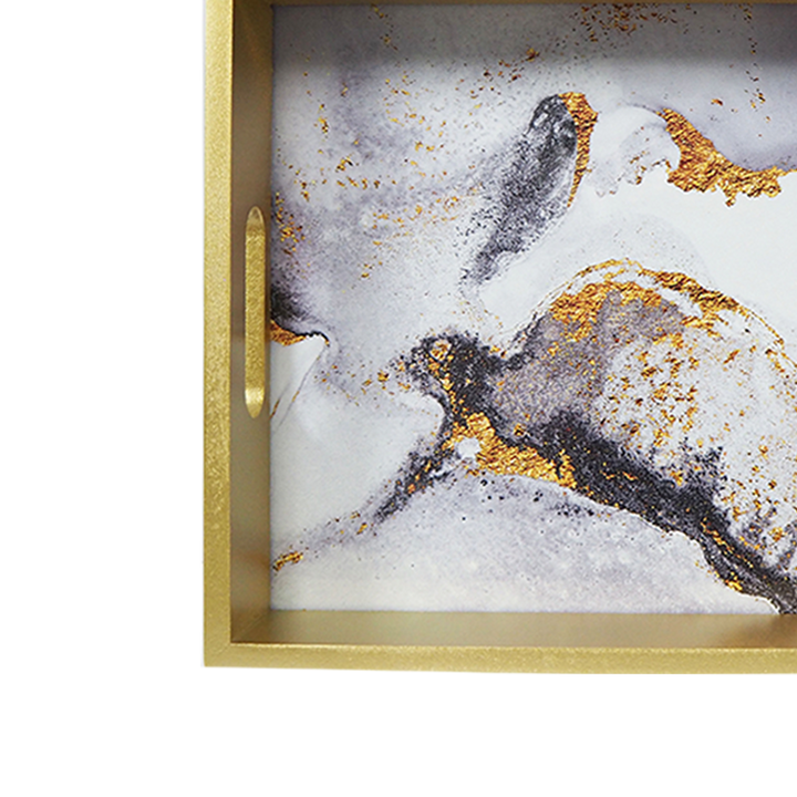 Gold Frame Marble Tray