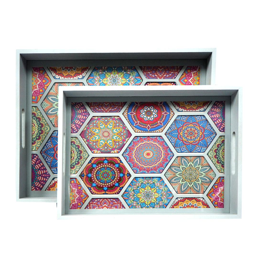 Grey Frame Hexagon Tray