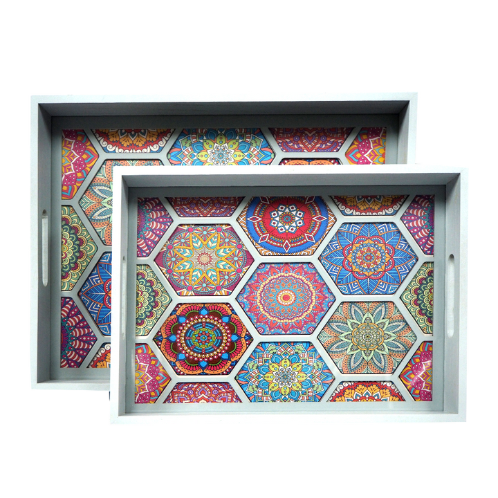 Grey Frame Hexagon Tray
