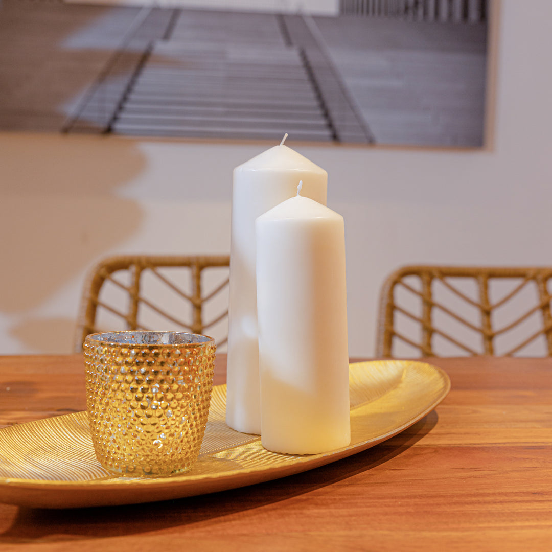 EMBOSSED Glass Candle Holder
