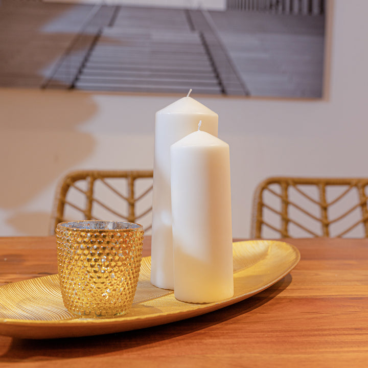 EMBOSSED Glass Candle Holder