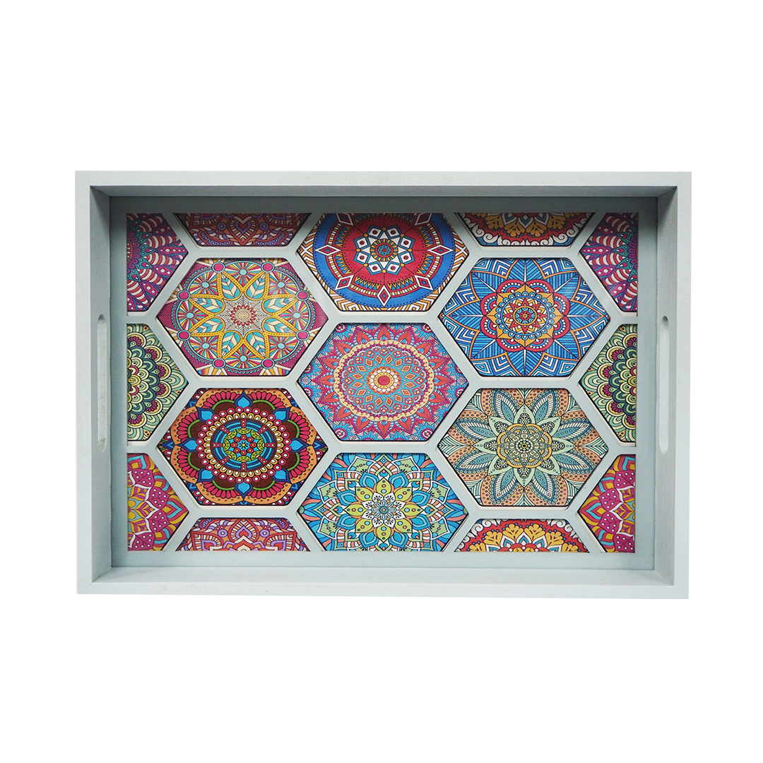 Grey Frame Hexagon Tray