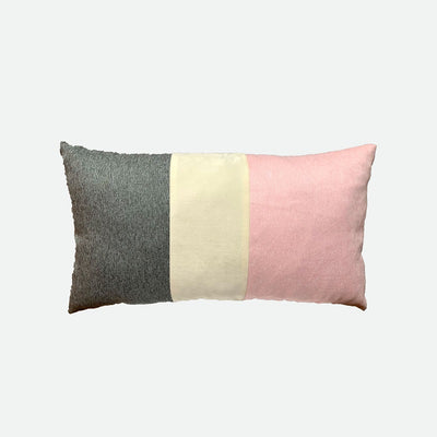 Designer Pillow (Long pillow) Stripes Grey-White-Pink