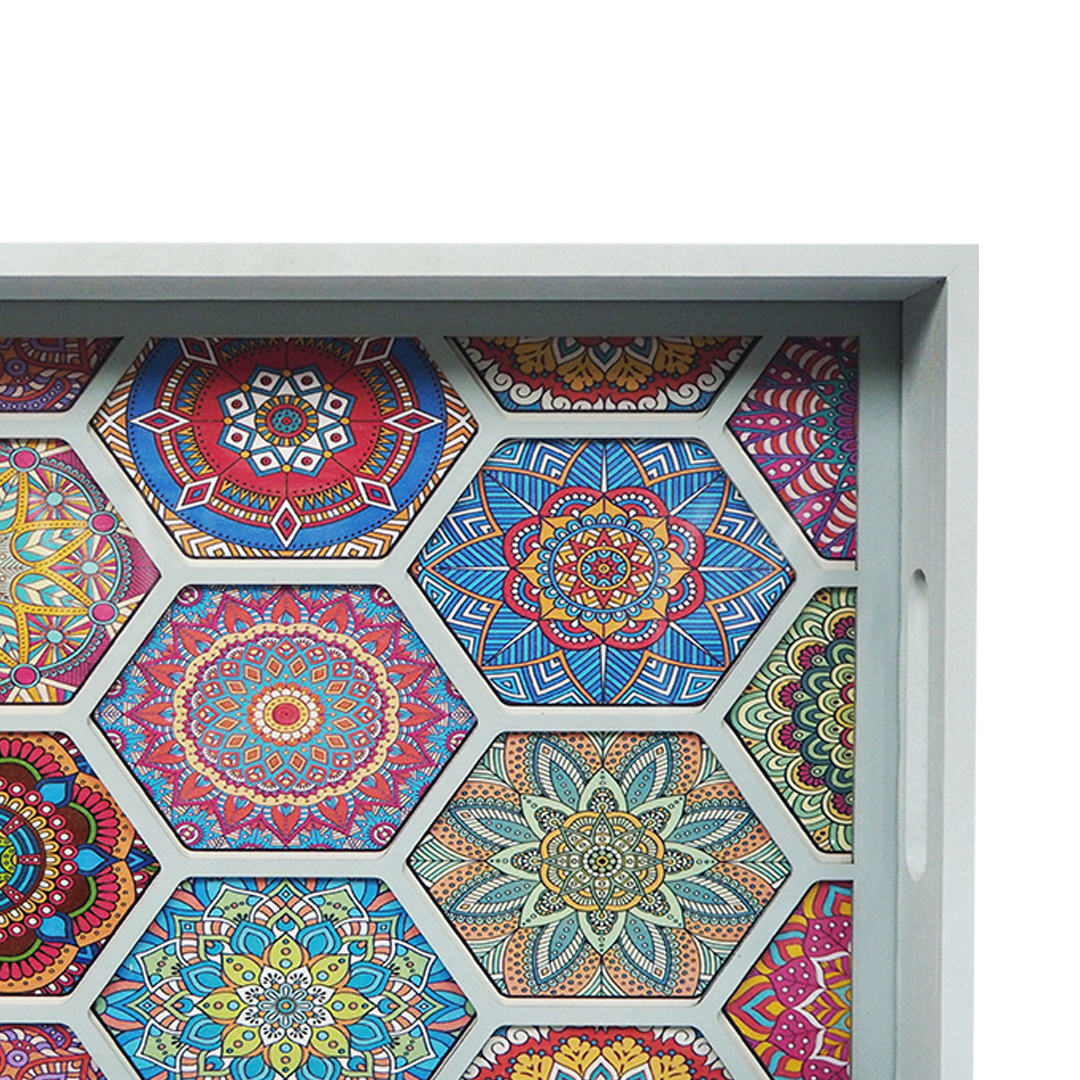 Grey Frame Hexagon Tray