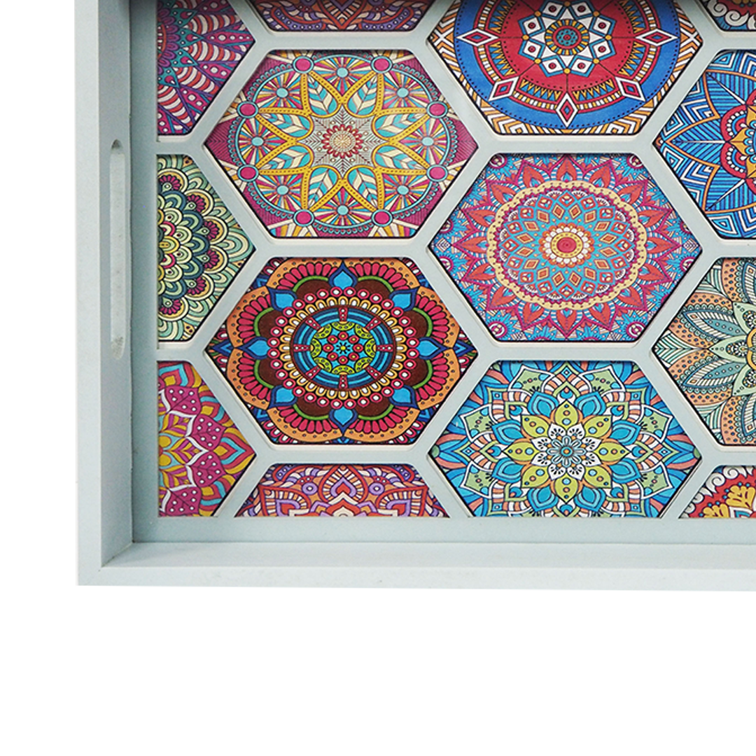 Grey Frame Hexagon Tray