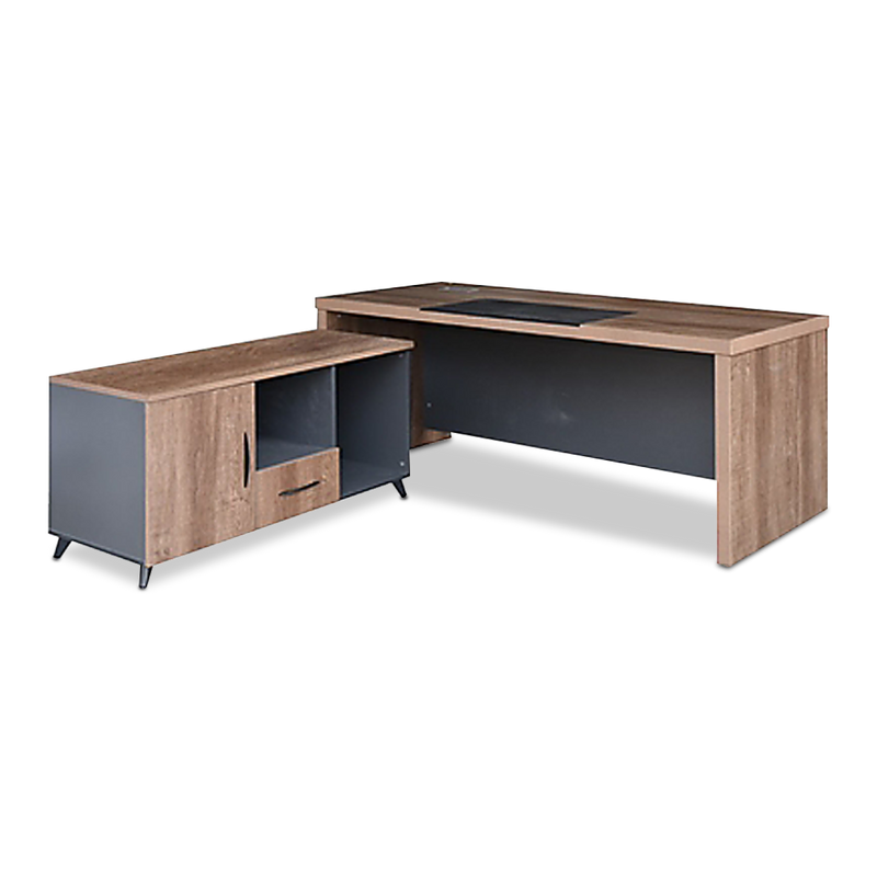 LINEAR Director Table with Side Cabinet
