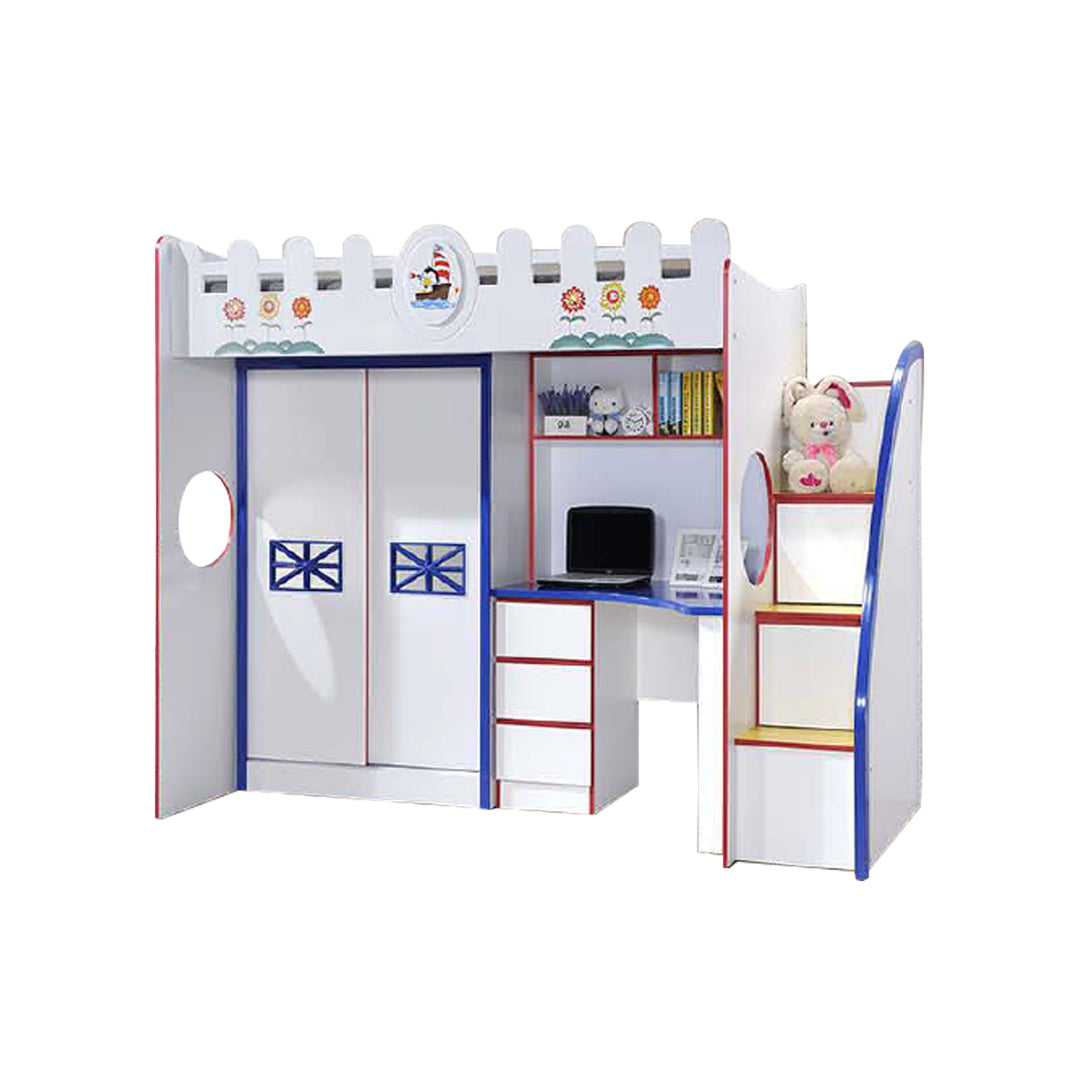 CHARLES 3' Loft Bed with Wardrobe and Deck