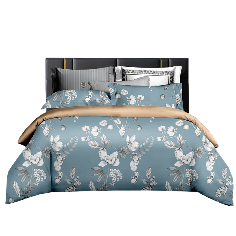 Blue Ocean Tencel Print Fitted Sheet Set