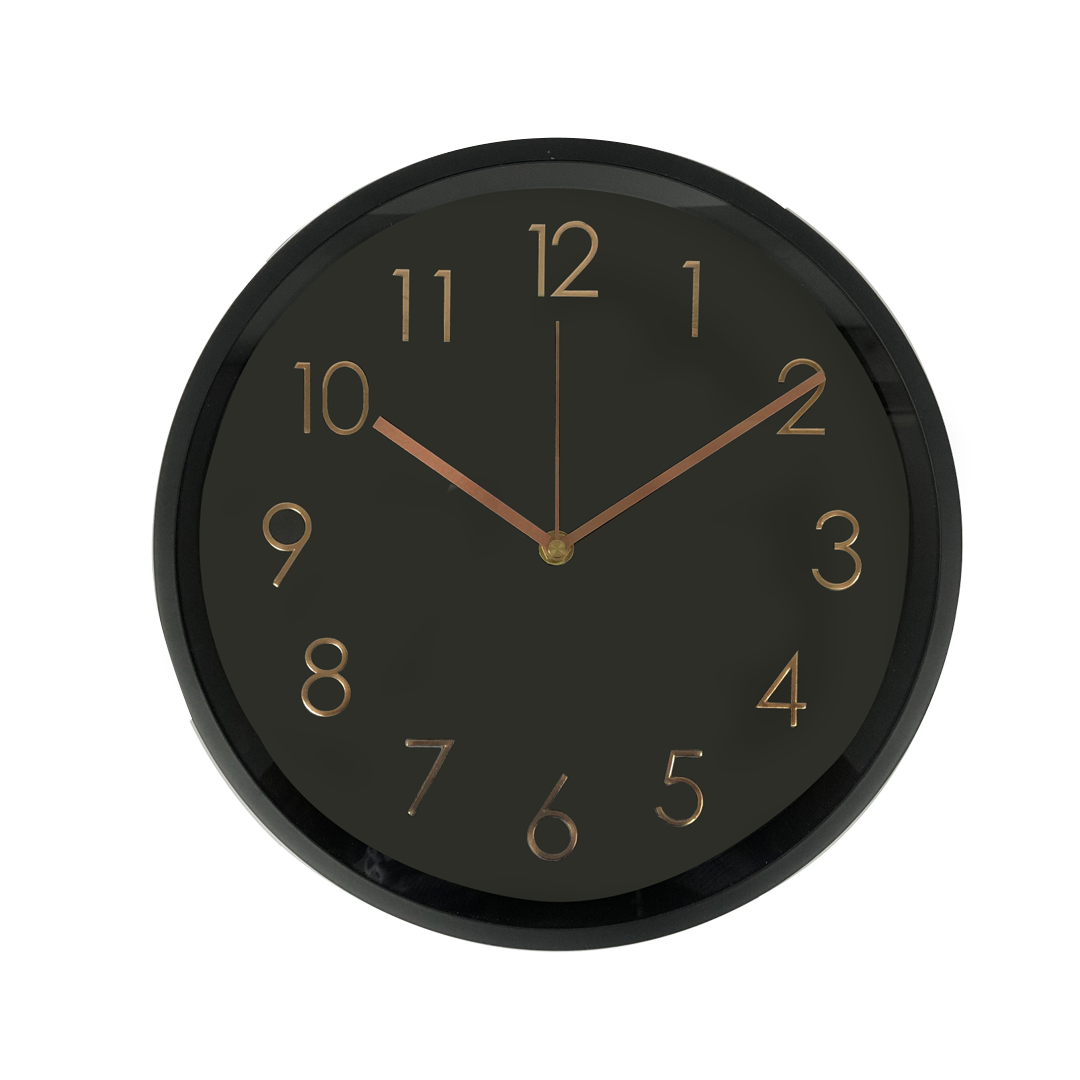 Black Metal Silent Wall Clock
