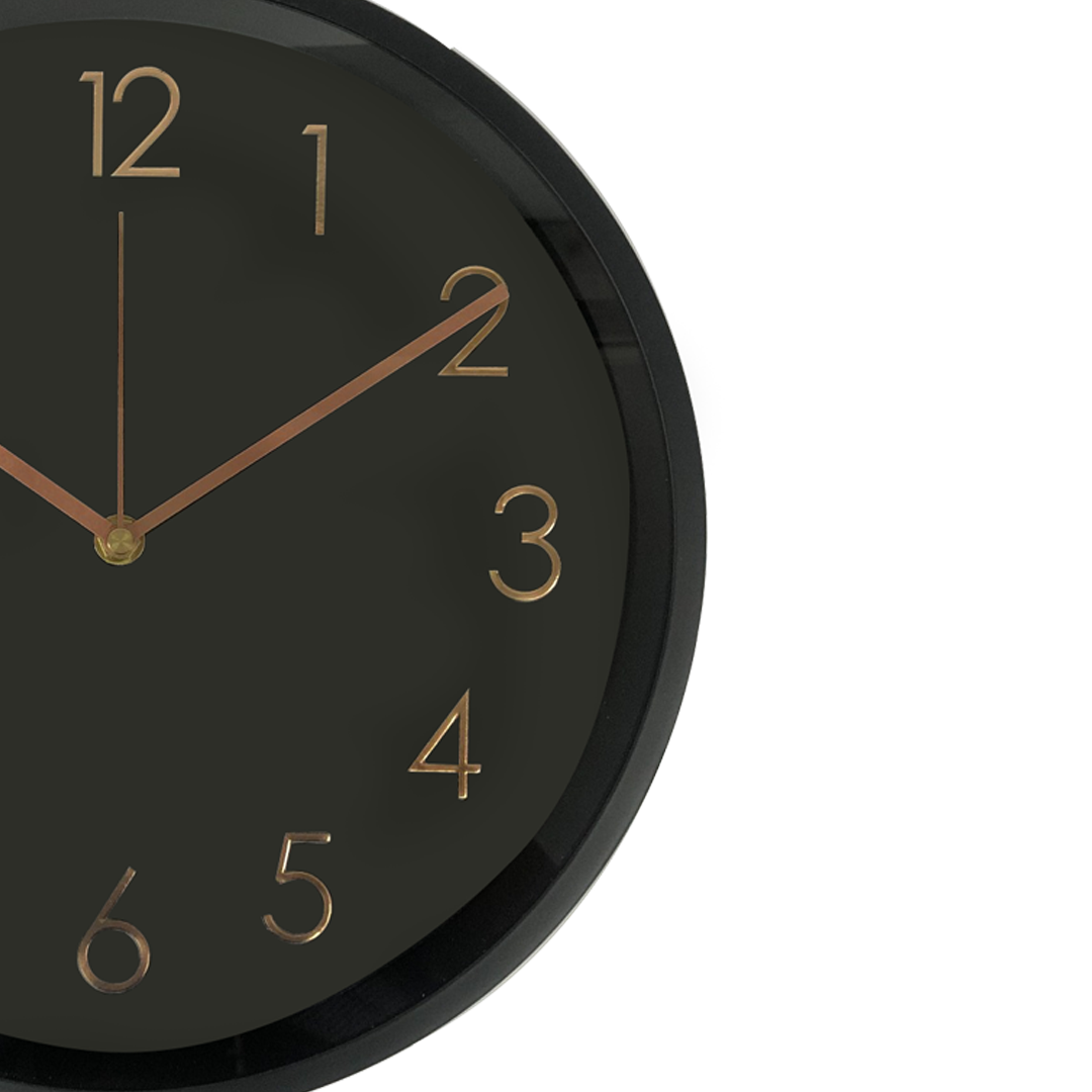 Black Metal Silent Wall Clock