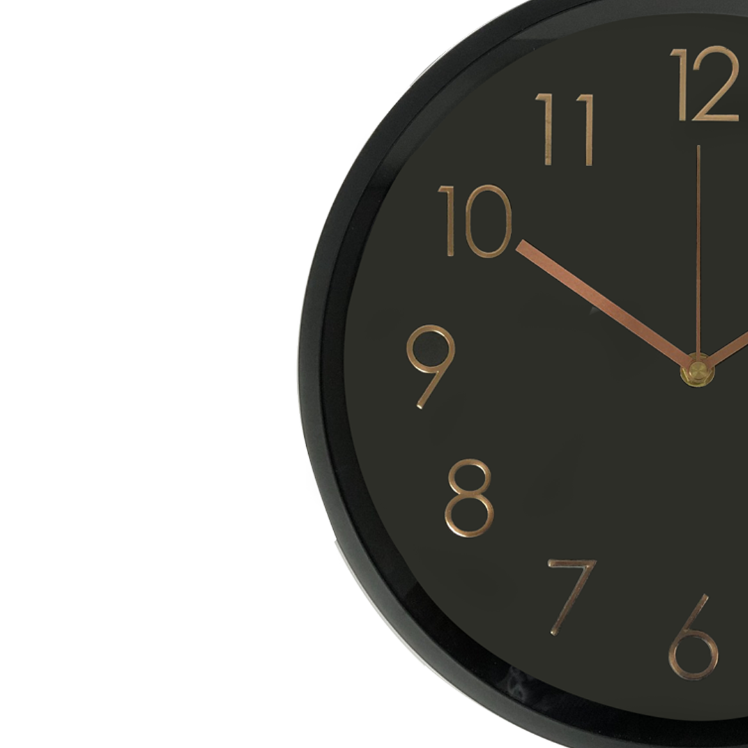 Black Metal Silent Wall Clock