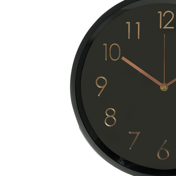 Black Metal Silent Wall Clock