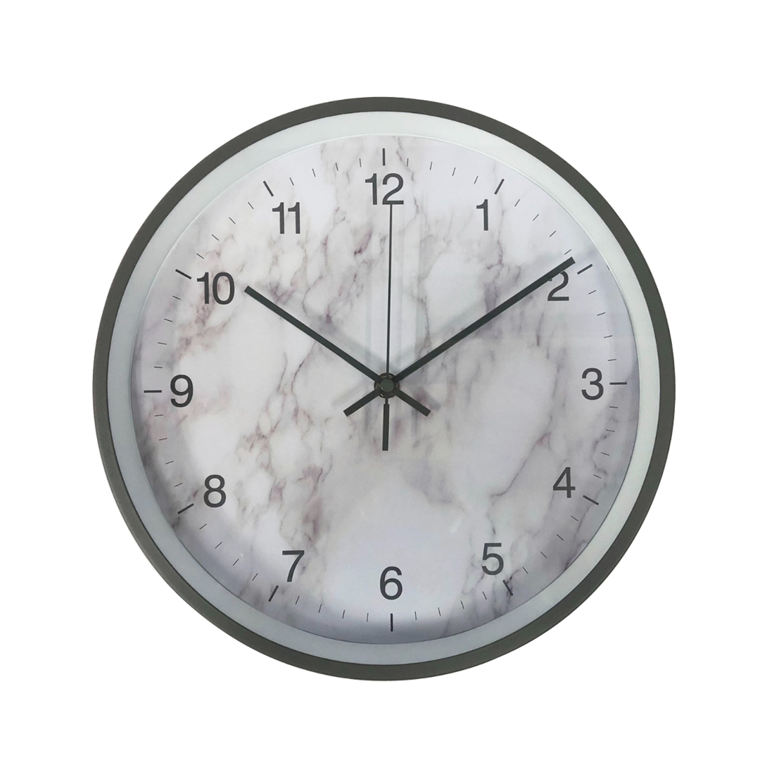 Grey Metal Silent Wall Clock