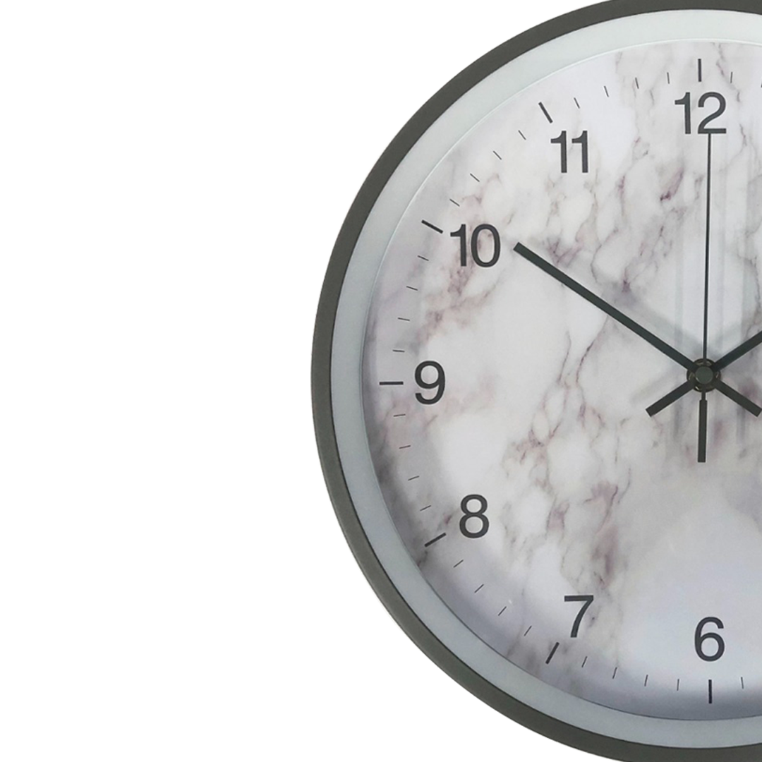 Grey Metal Silent Wall Clock