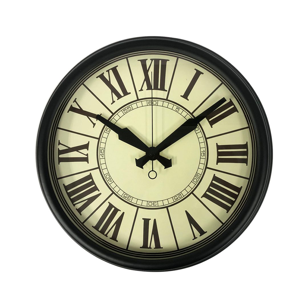 Black Metal Silent Wall Clock
