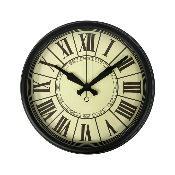Black Metal Silent Wall Clock