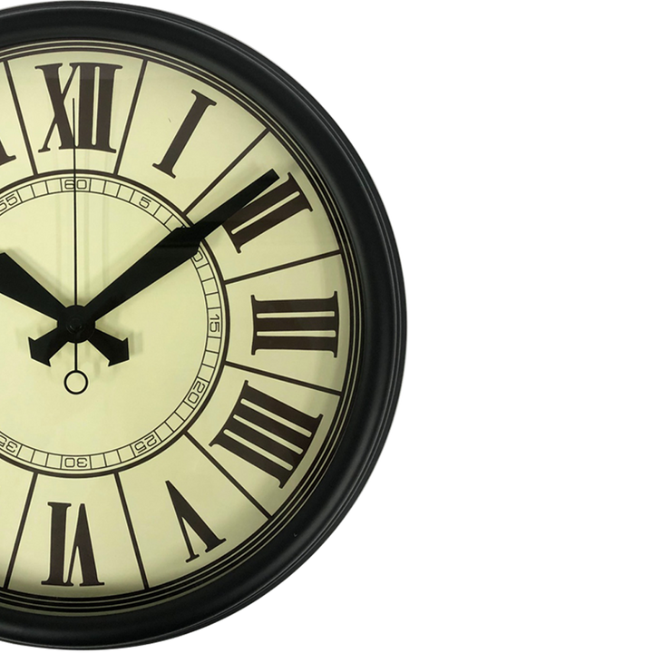 Black Metal Silent Wall Clock