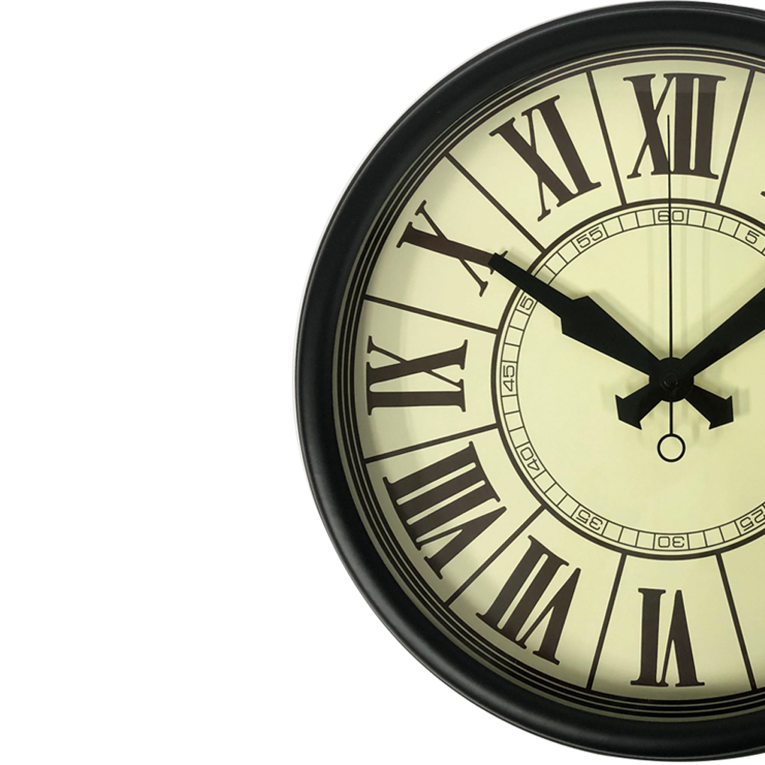 Black Metal Silent Wall Clock