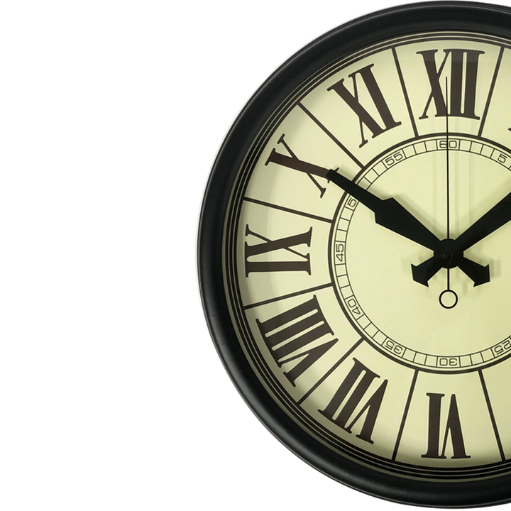 Black Metal Silent Wall Clock