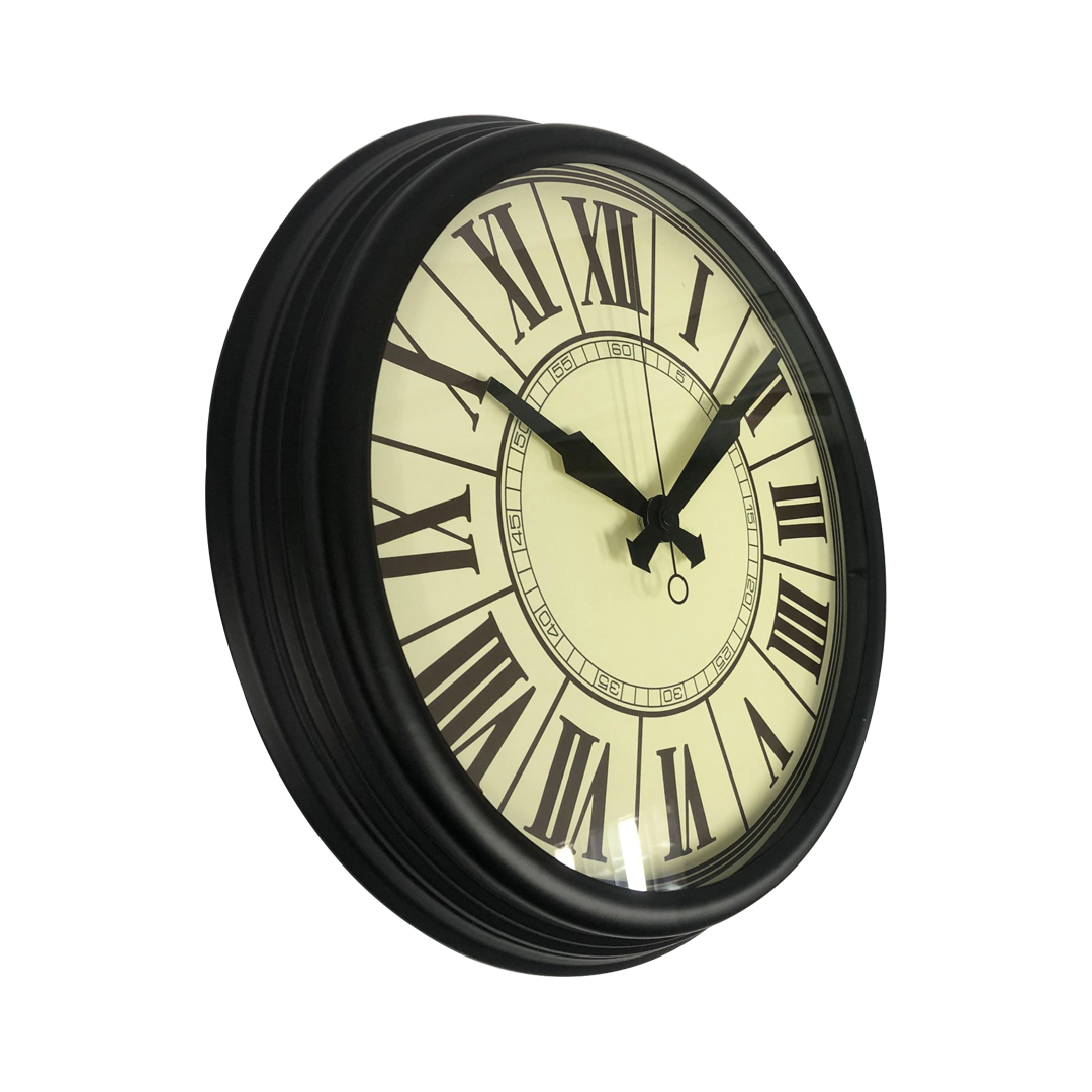 Black Metal Silent Wall Clock