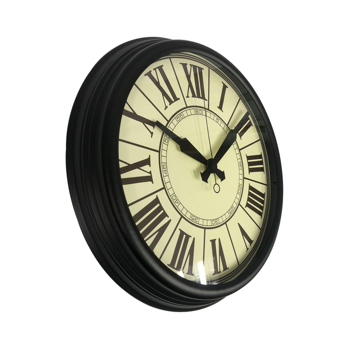 Black Metal Silent Wall Clock
