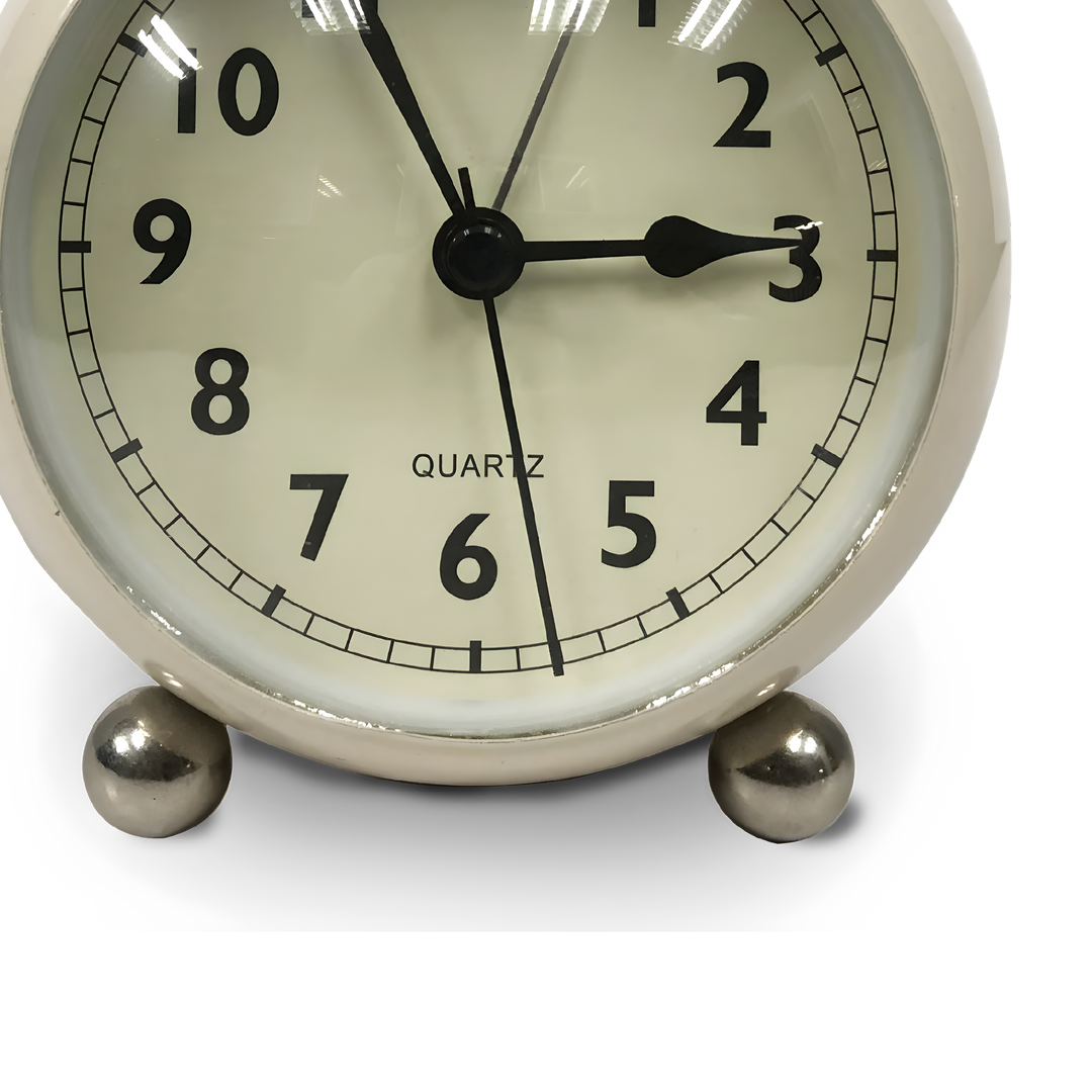 Silent Metal Bell Alarm Clock 4"