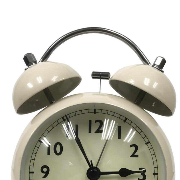 Silent Metal Bell Alarm Clock 4"