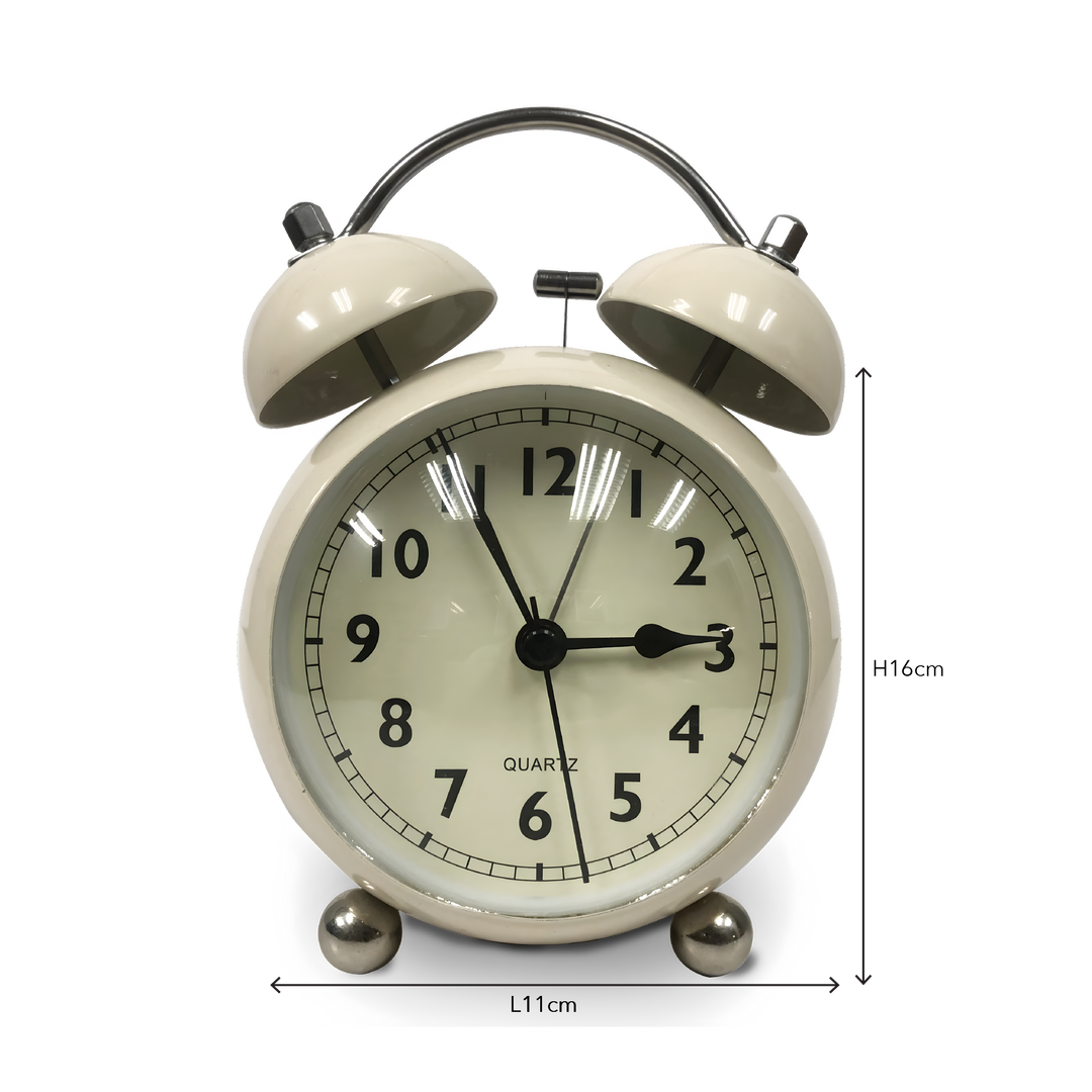 Silent Metal Bell Alarm Clock 4"