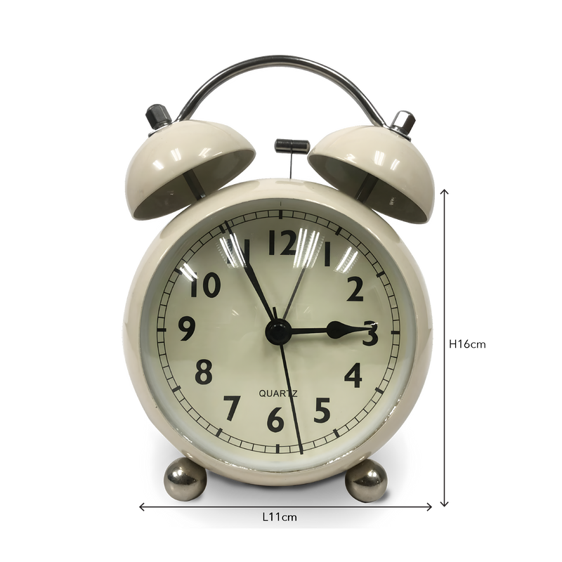 Silent Metal Bell Alarm Clock 4"