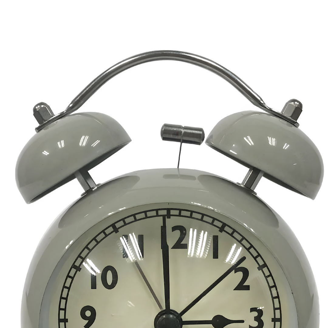 Silent Metal Bell Alarm Clock 4"