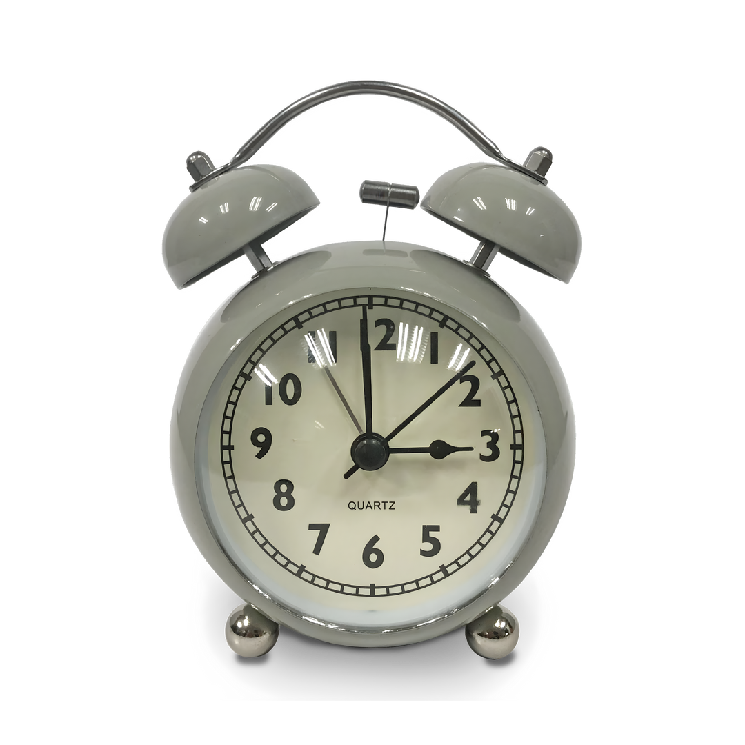 Silent Metal Bell Alarm Clock 4"