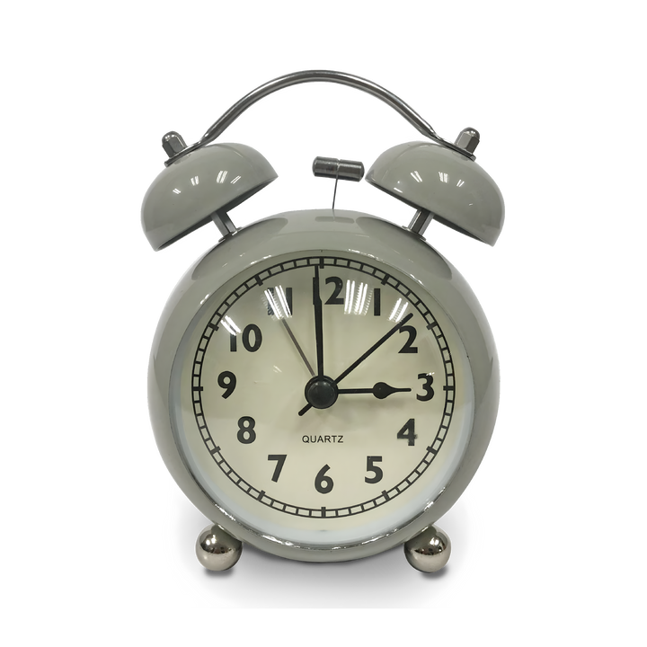 Silent Metal Bell Alarm Clock 4"