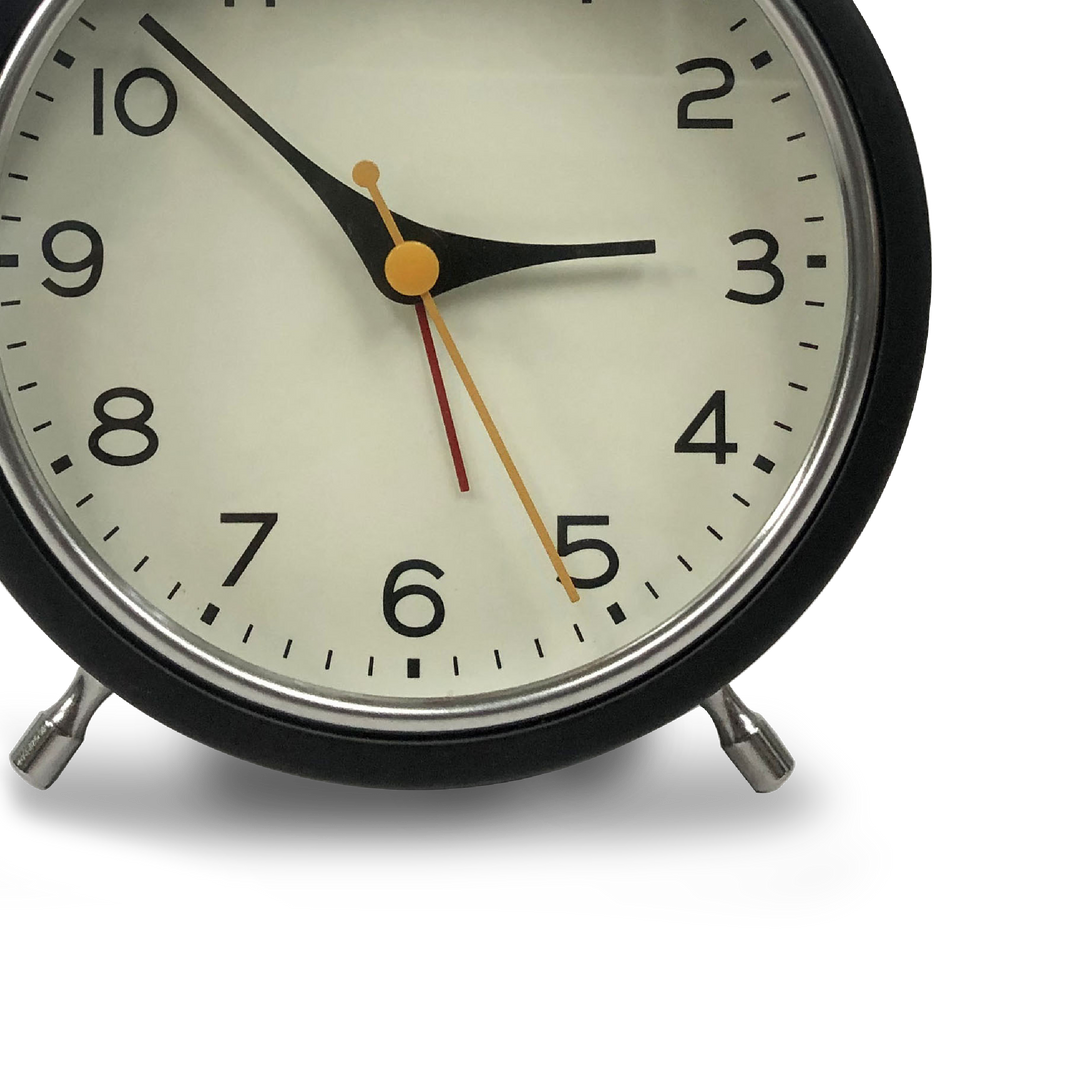 Single Ring Silent Metal Alarm Clock 4"