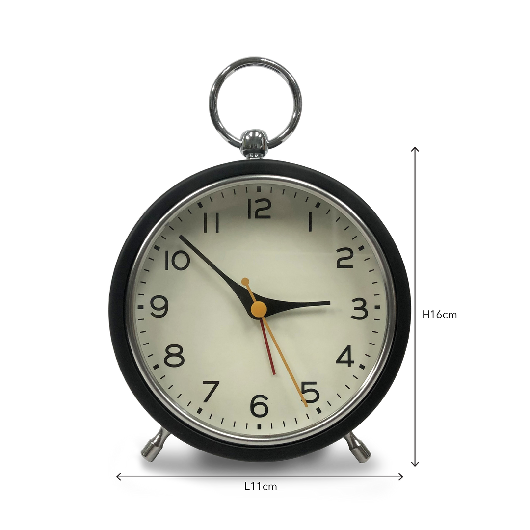 Single Ring Silent Metal Alarm Clock 4"
