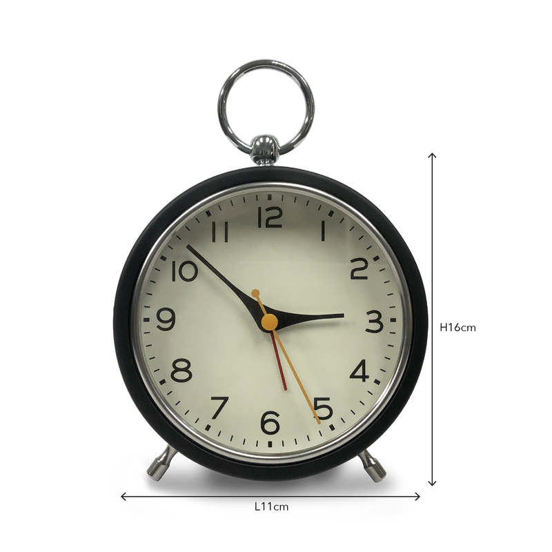 Single Ring Silent Metal Alarm Clock 4"