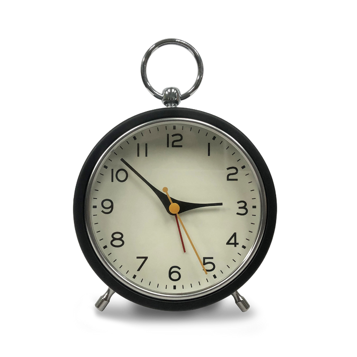 Single Ring Silent Metal Alarm Clock 4"