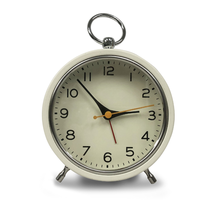 Single Ring Silent Metal Alarm Clock 4"