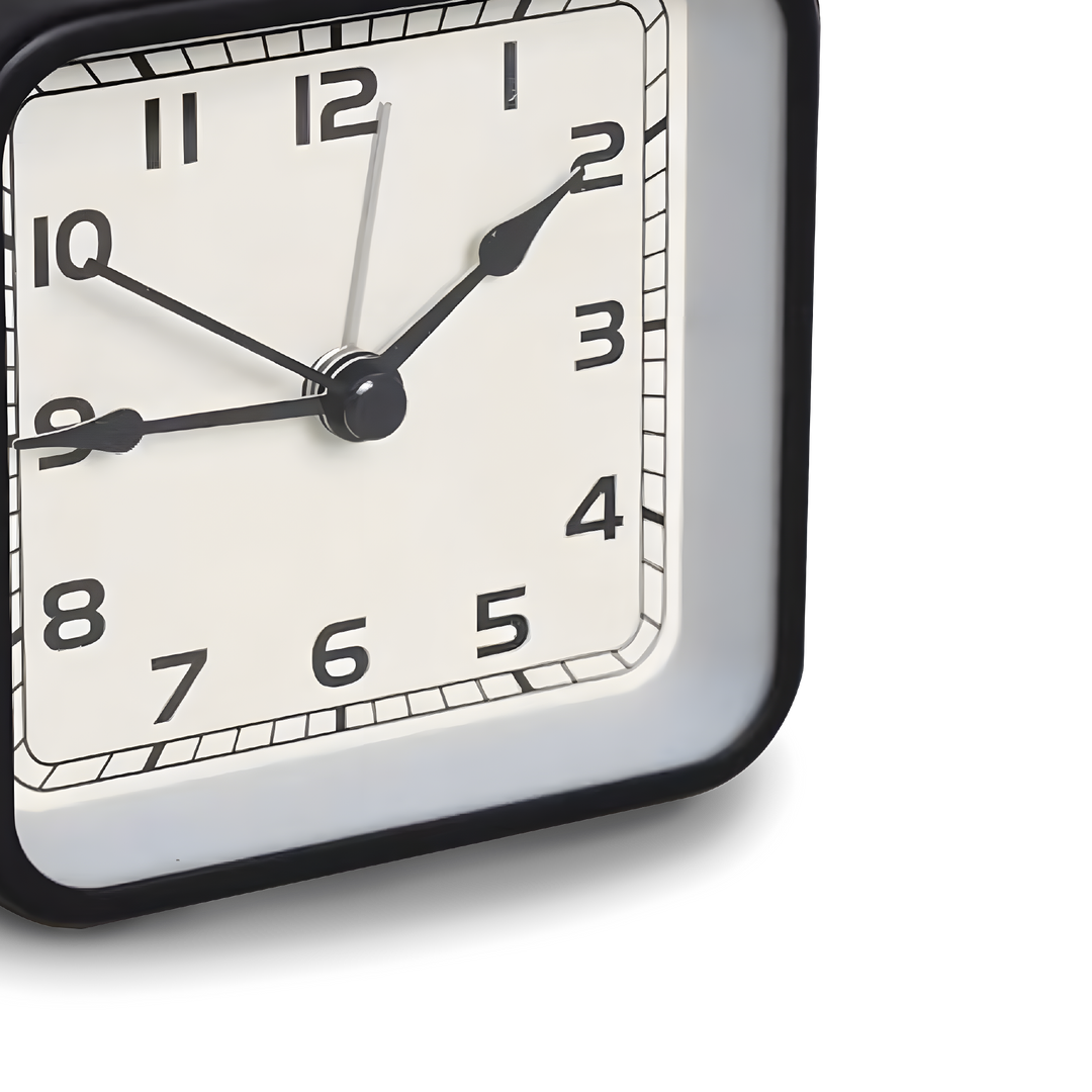 Square Silent Metal Alarm Clock 3.5"