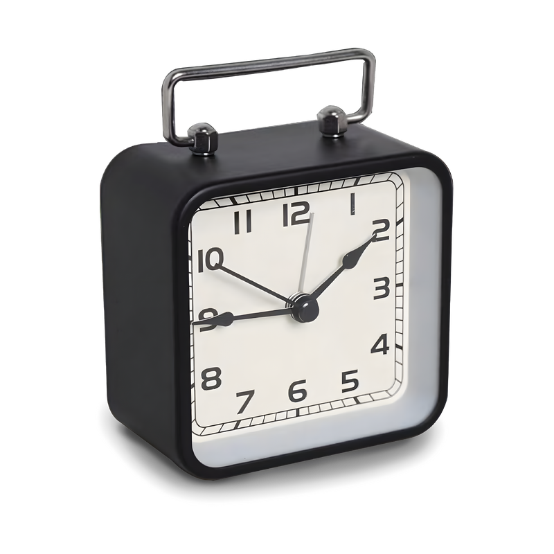 Square Silent Metal Alarm Clock 3.5"