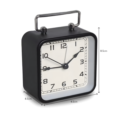 Square Silent Metal Alarm Clock 3.5"