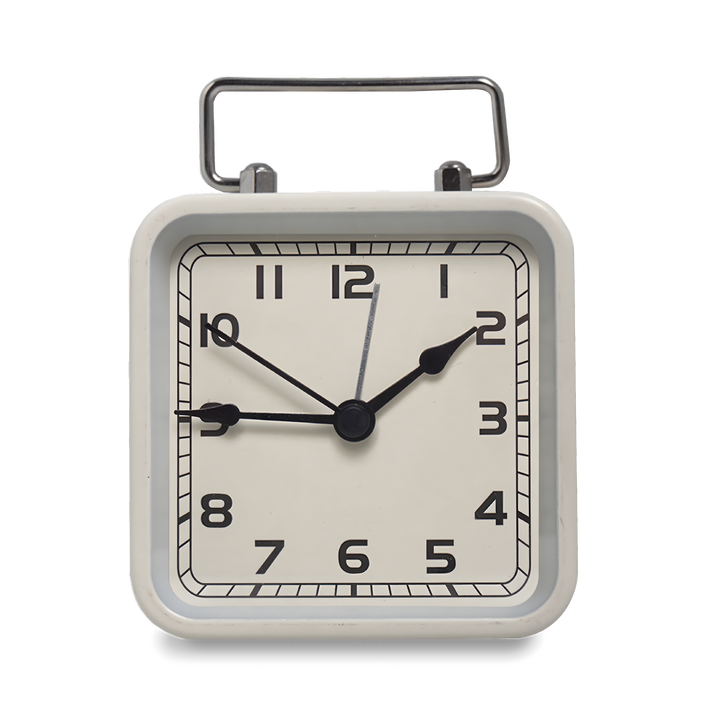 Square Silent Metal Alarm Clock 3.5"