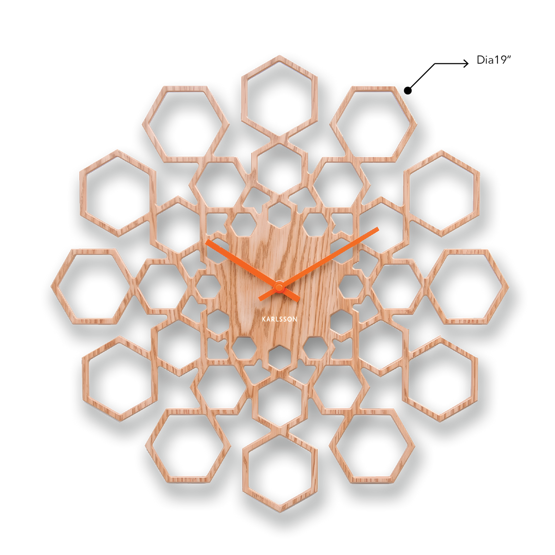 KARLSSON Sunshine Hexagon Wall Clock 19"