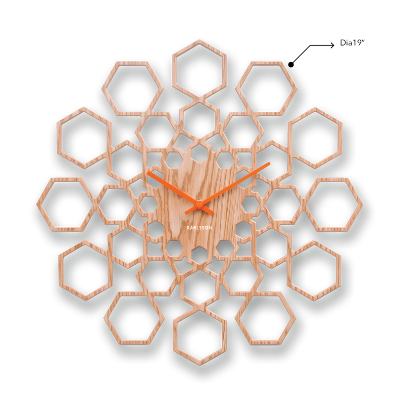 KARLSSON Sunshine Hexagon Wall Clock 19"