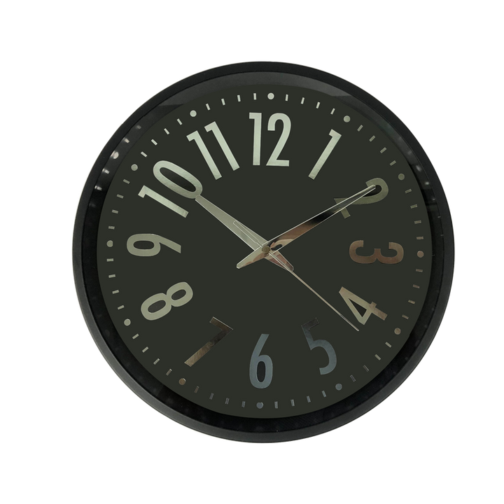 Black Metal Silent Wall Clock