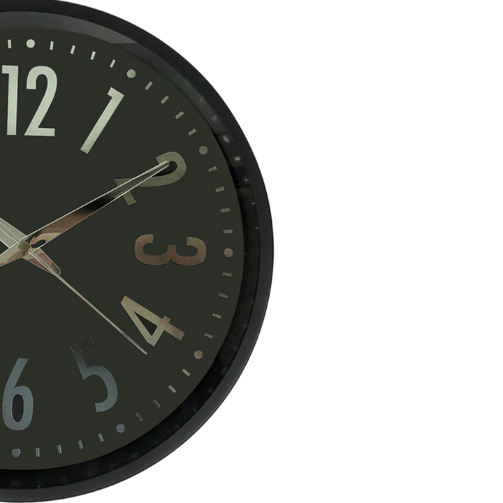Black Metal Silent Wall Clock
