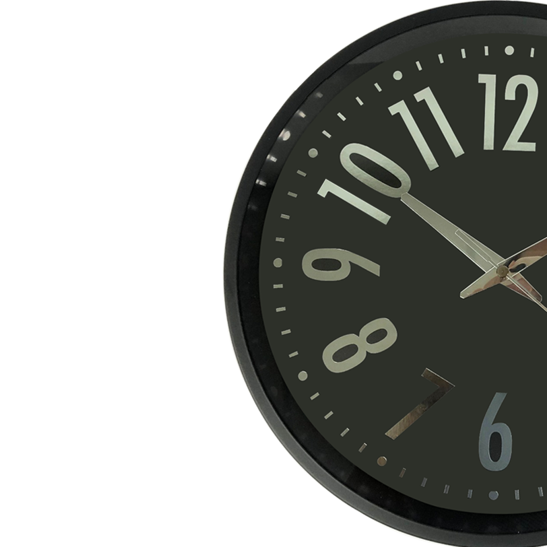 Black Metal Silent Wall Clock