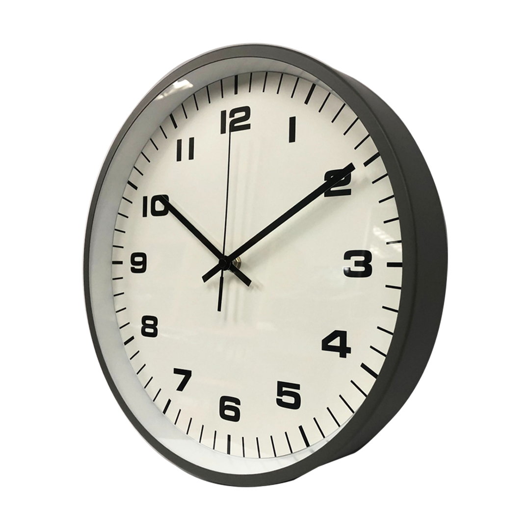 Grey Metal Silent Wall Clock