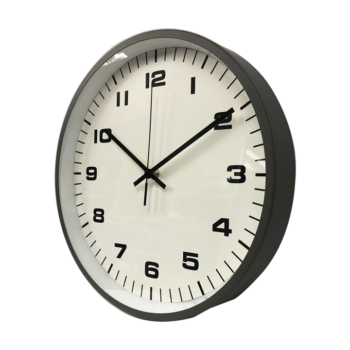 Grey Metal Silent Wall Clock